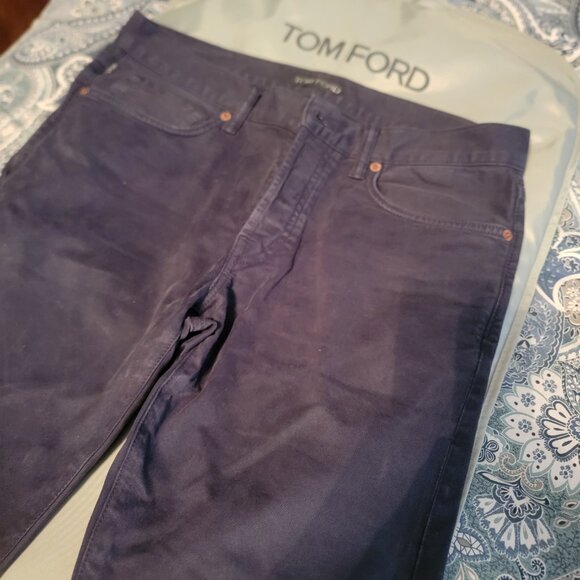 Tom Ford Other - Tom Ford Mens Navy Blue Flat Front Chino Pants Jean style Slim Size 31